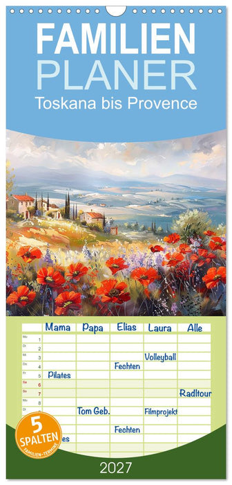 Toskana bis Provence (CALVENDO Familienplaner 2027)
