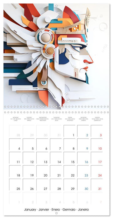 Les visages de l'origami (CALVENDO Calendrier mensuel 2027)