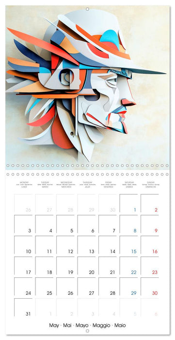 Les visages de l'origami (CALVENDO Calendrier mensuel 2027)