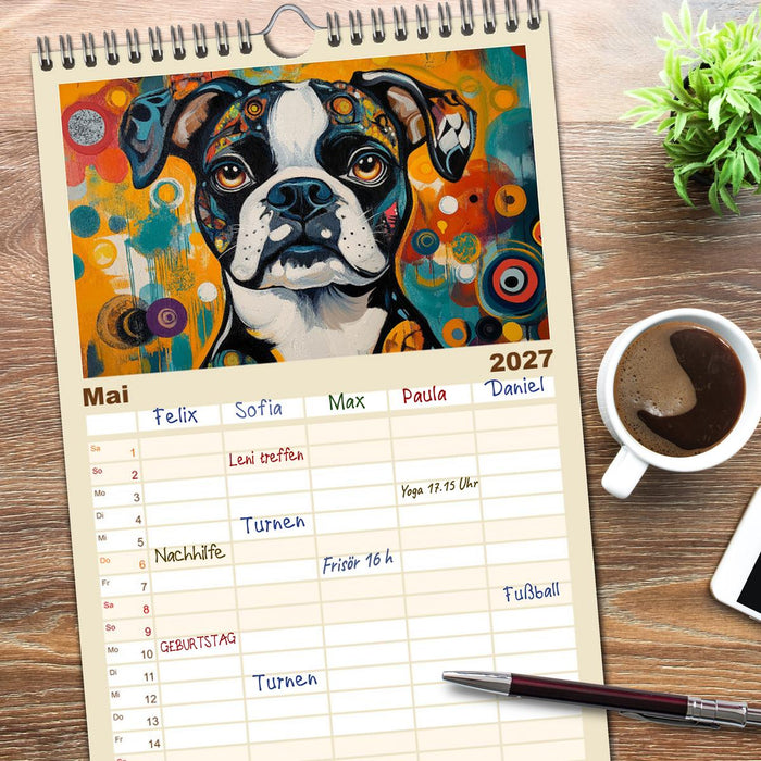 Bunte Boxer (CALVENDO Familienplaner 2027)