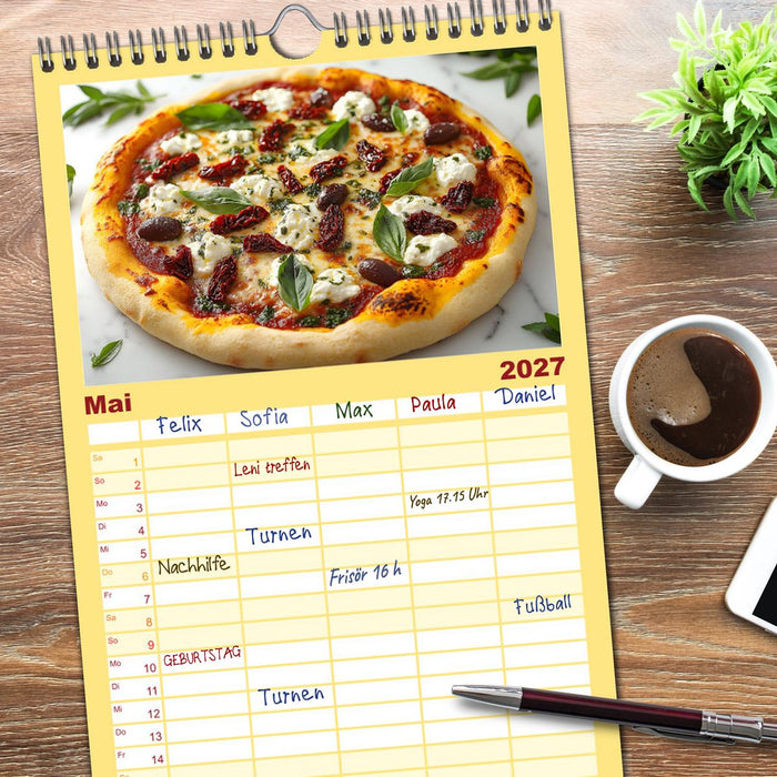 Pizza geht immer - Zu jeder Jahreszeit (CALVENDO Familienplaner 2027)