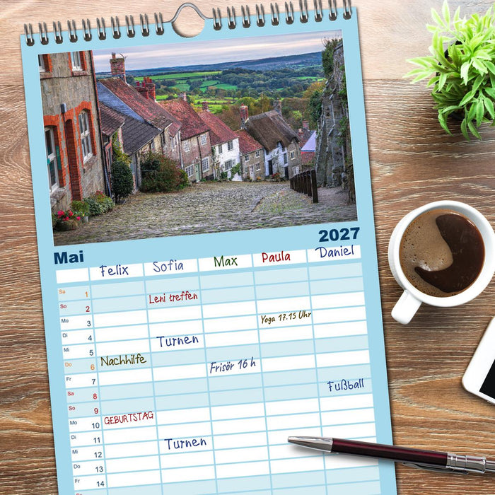 Rundreise: Dorset in sieben Tagen (CALVENDO Familienplaner 2027)