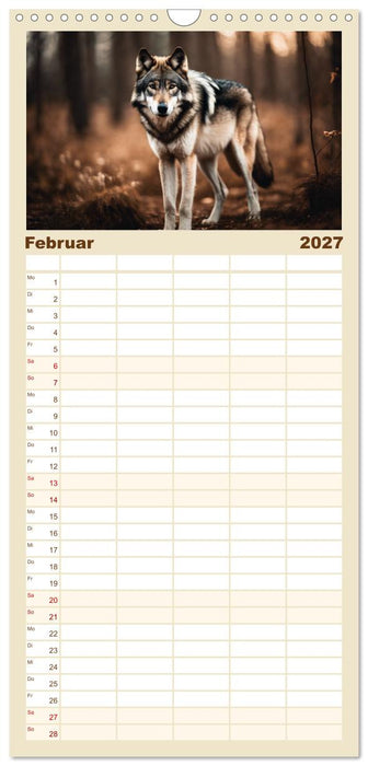 Ein Jahr unter Wölfen (CALVENDO Familienplaner 2027)