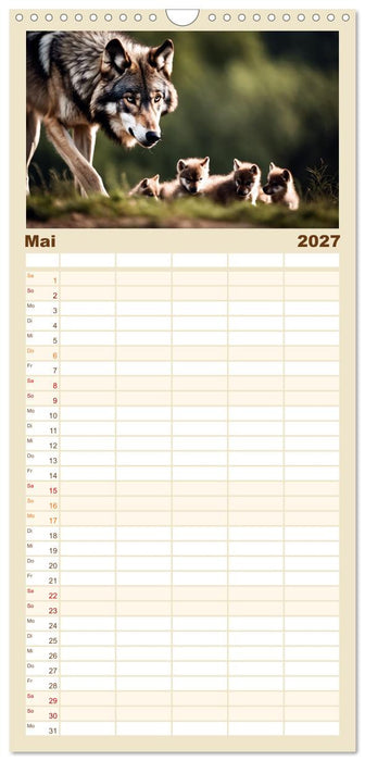 Ein Jahr unter Wölfen (CALVENDO Familienplaner 2027)