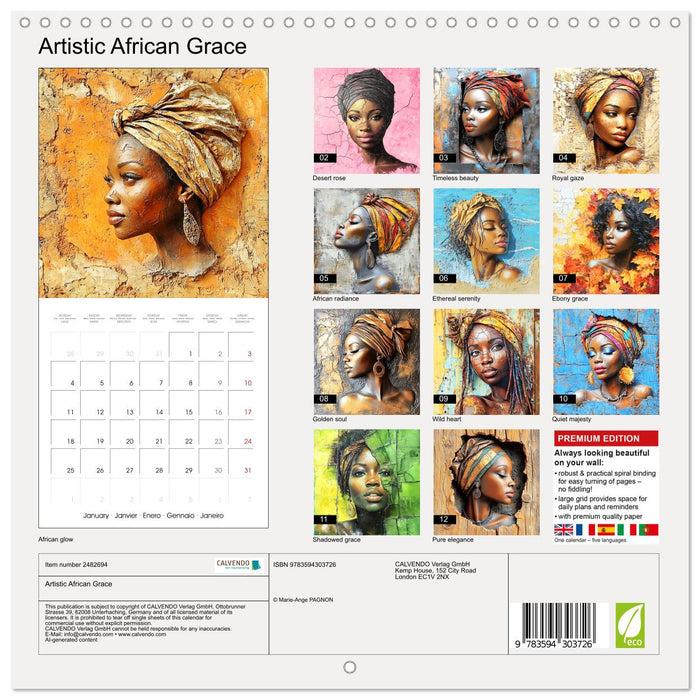 Artistic African Grace (CALVENDO Monthly Calendar 2027)