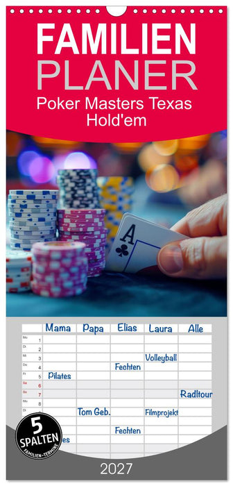 Poker Masters Texas Hold'em (CALVENDO Familienplaner 2027)