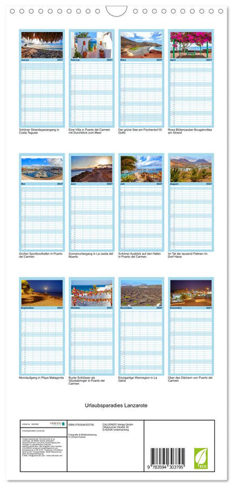 Urlaubsparadies Lanzarote (CALVENDO Familienplaner 2027)