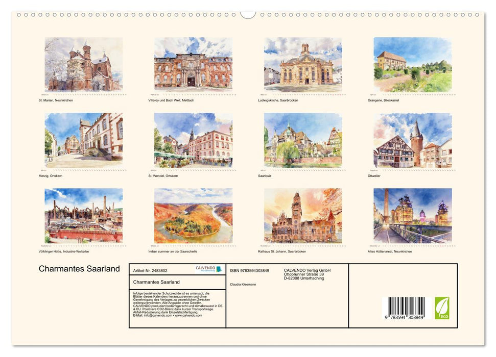 Charmantes Saarland (CALVENDO Premium Wandkalender 2027)