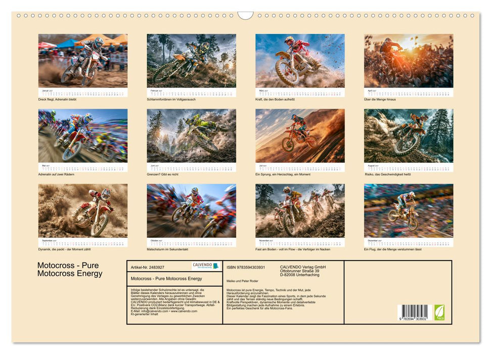 Motocross - Pure Motocross Energy (CALVENDO Wandkalender 2027)
