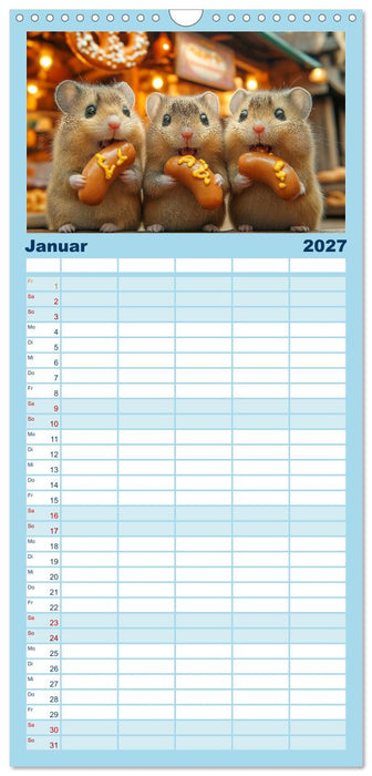 Hamster im Freizeitpark - Lustiger Kalender mit Jahrmarkt-Motiven (CALVENDO Familienplaner 2027)