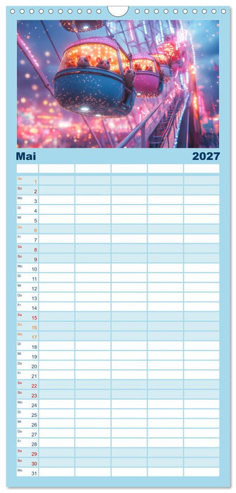 Hamster im Freizeitpark - Lustiger Kalender mit Jahrmarkt-Motiven (CALVENDO Familienplaner 2027)