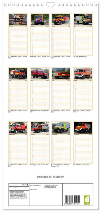 Unimog bei der Feuerwehr (CALVENDO Familienplaner 2027)