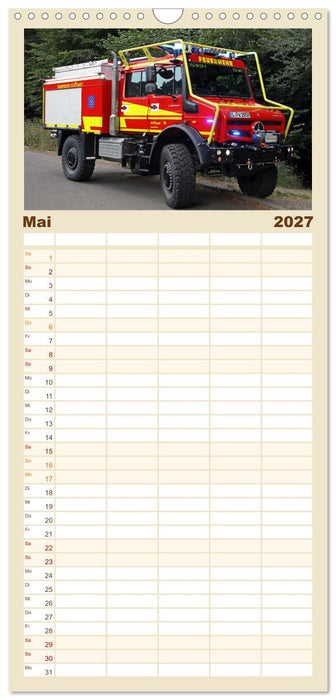 Unimog bei der Feuerwehr (CALVENDO Familienplaner 2027)