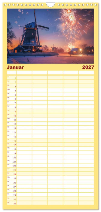 Märchenhaft Windmühlen (CALVENDO Familienplaner 2027)