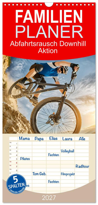 Abfahrtsrausch Downhill Aktion (CALVENDO Familienplaner 2027)