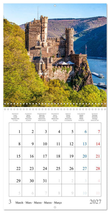 German castles and palaces on the Upper Middle Rhine Part One (CALVENDO Monthly Calendar 2027)