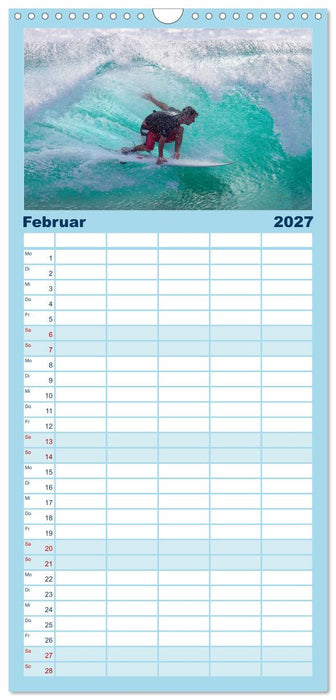 Spektakuläres Wellen- und Windsurfen (CALVENDO Familienplaner 2027)