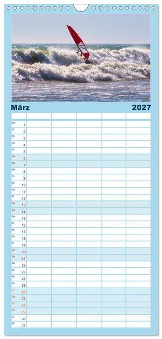 Spektakuläres Wellen- und Windsurfen (CALVENDO Familienplaner 2027)