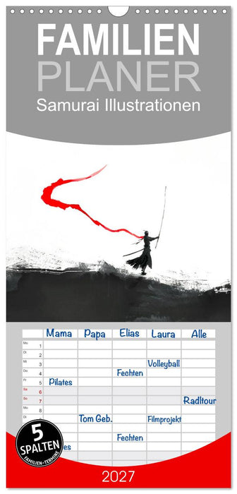 Samurai Illustrationen (CALVENDO Familienplaner 2027)