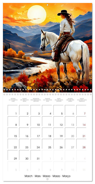 Cowgirl and Horse - Wild West Beauties (CALVENDO Monthly Calendar 2027)