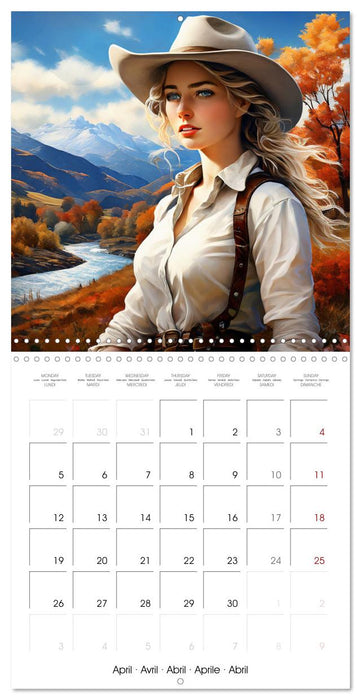 Cowgirl and Horse - Wild West Beauties (CALVENDO Monthly Calendar 2027)