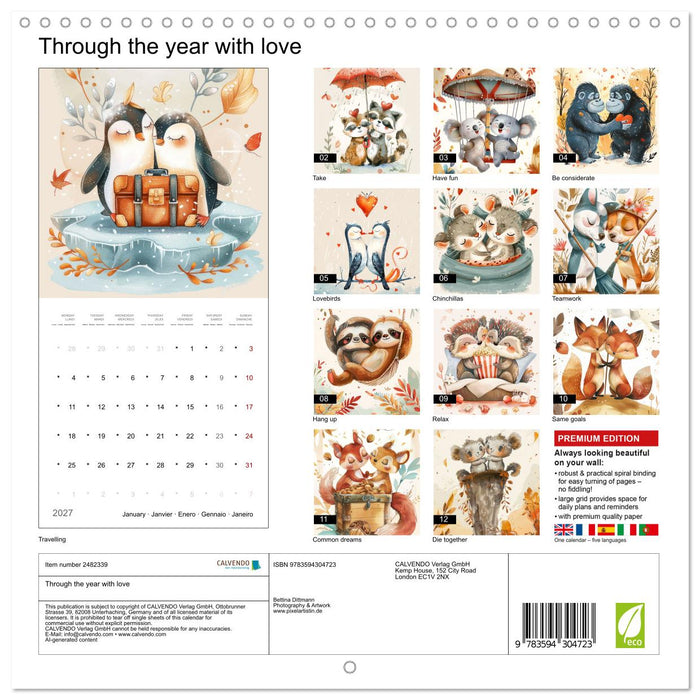 Through the year with love (CALVENDO Monthly Calendar 2027)