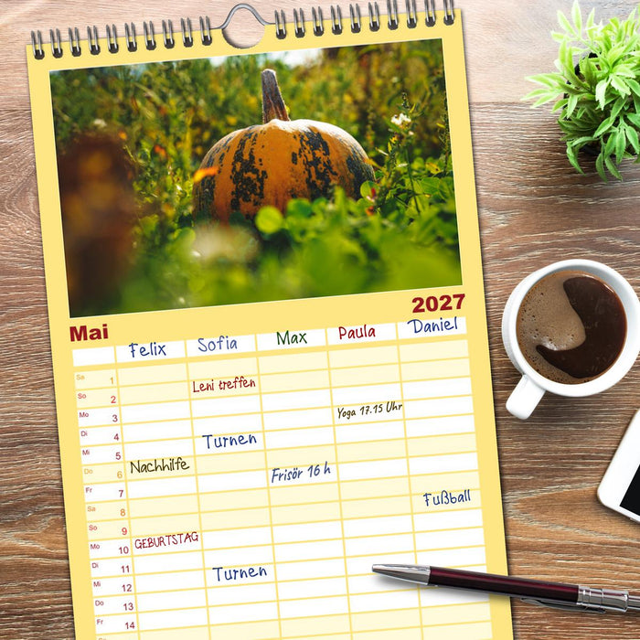 KÜRBIS KALENDER - Die schönsten Kürbisse des Jahres (CALVENDO Familienplaner 2027)
