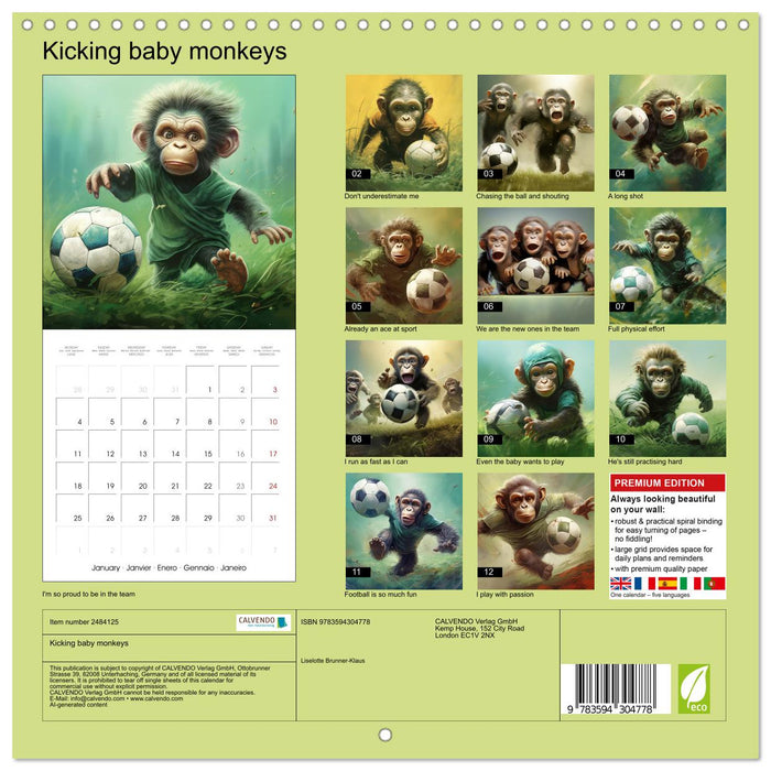 Kicking baby monkeys (CALVENDO Monthly Calendar 2027)