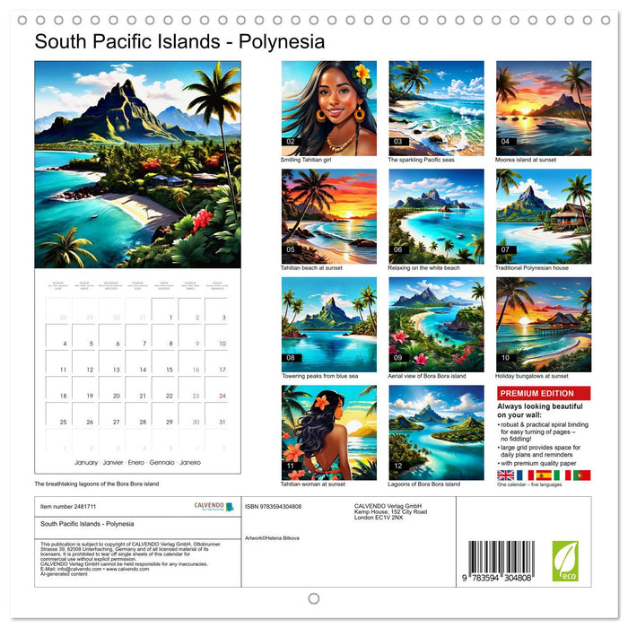 South Pacific Islands - Polynesia (CALVENDO Monthly Calendar 2027)