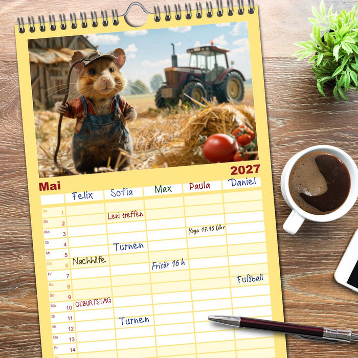 Der tierisch lustige Bauern-Kalender (CALVENDO Familienplaner 2027)