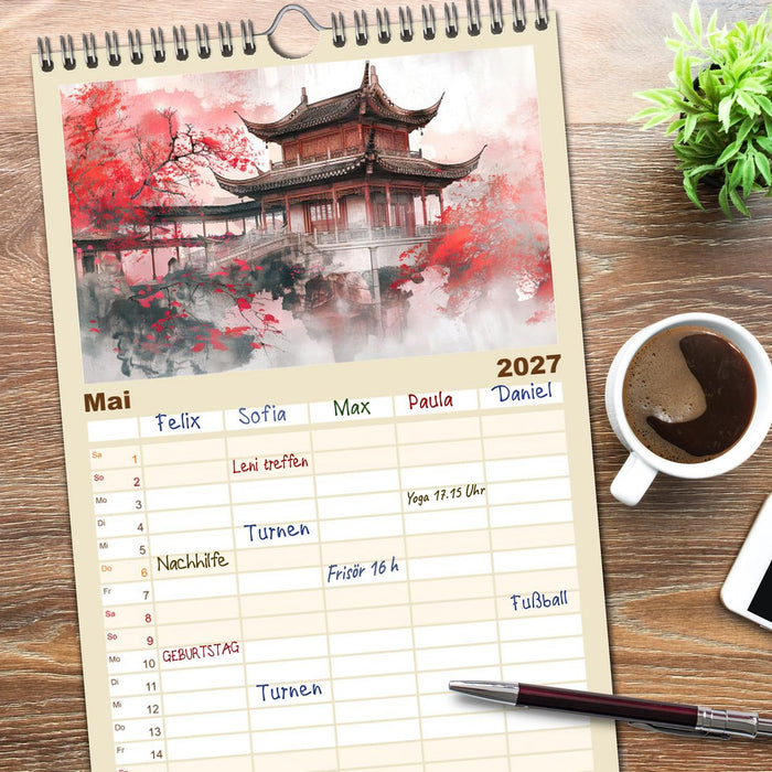 Chinas Harmonie - Terminplaner mit Landschaften und Symbolen (CALVENDO Familienplaner 2027)
