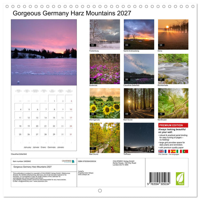 Gorgeous Germany Harz Mountains 2027 (CALVENDO Monthly Calendar 2027)