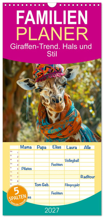 Giraffen-Trend. Hals und Stil (CALVENDO Familienplaner 2027)