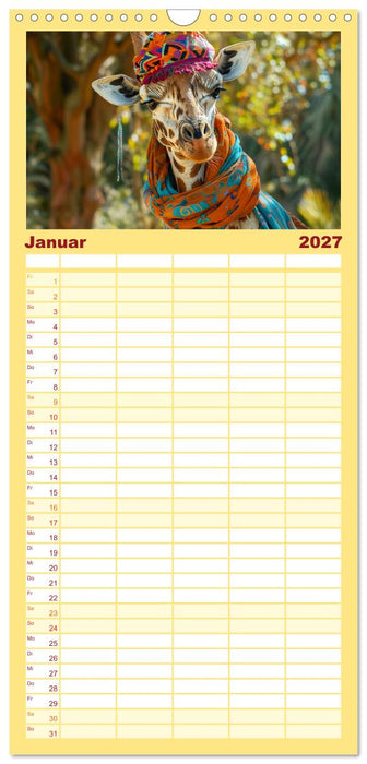 Giraffen-Trend. Hals und Stil (CALVENDO Familienplaner 2027)