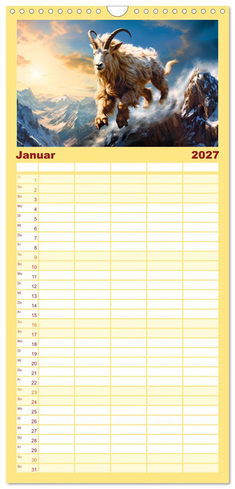 Sternzeichen-Kalender - Galaktische Porträts mit Datum (CALVENDO Familienplaner 2027)