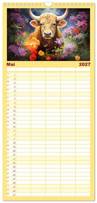 Sternzeichen-Kalender - Galaktische Porträts mit Datum (CALVENDO Familienplaner 2027)