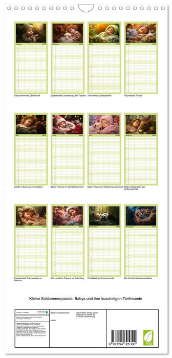Kleine Schlummerparade: Babys und ihre kuscheligen Tierfreunde (CALVENDO Familienplaner 2027)