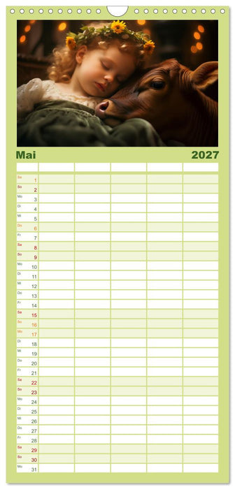 Kleine Schlummerparade: Babys und ihre kuscheligen Tierfreunde (CALVENDO Familienplaner 2027)