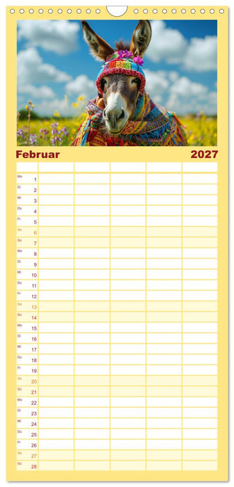Esel mit Hut! Blumige Eleganz für ein modisches Märchen (CALVENDO Familienplaner 2027)