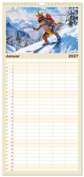 Dinosaurier-Alltag - Wenn sie nicht ausgestorben wären! (CALVENDO Familienplaner 2027)