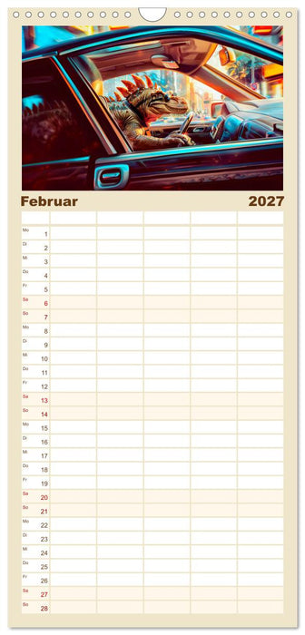 Dinosaurier-Alltag - Wenn sie nicht ausgestorben wären! (CALVENDO Familienplaner 2027)