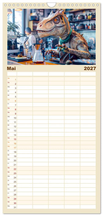 Dinosaurier-Alltag - Wenn sie nicht ausgestorben wären! (CALVENDO Familienplaner 2027)