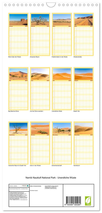Namib Naukluft National Park - Unendliche Wüste (CALVENDO Familienplaner 2027)