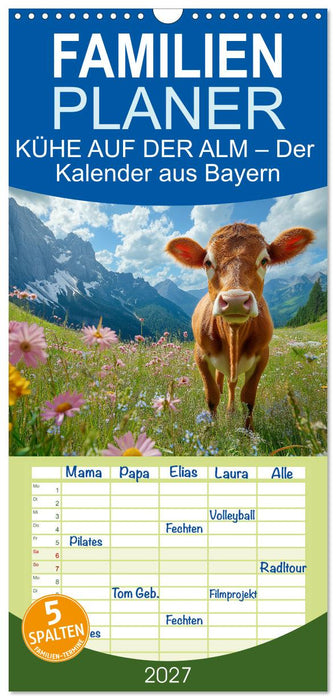 KÜHE AUF DER ALM – Der Kalender aus Bayern (CALVENDO Familienplaner 2027)