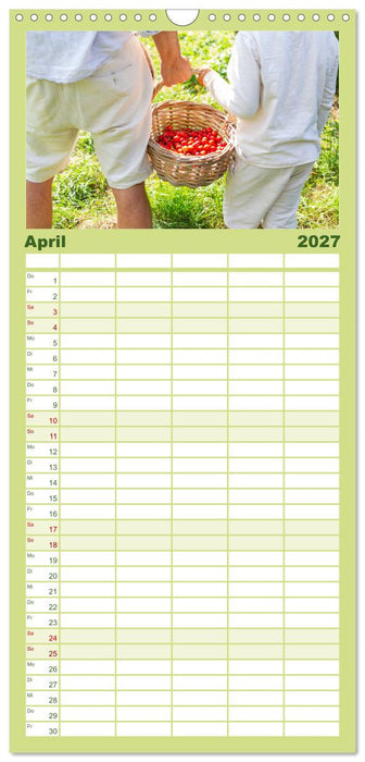 Kirschen aus dem Garten – Erntekalender (CALVENDO Familienplaner 2027)