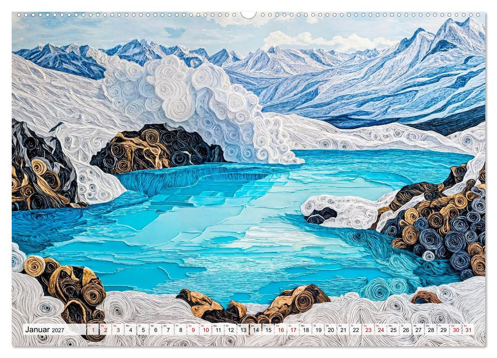 Quilling Landschaften - Papierkunst zwischen Himmel und Erde (CALVENDO Wandkalender 2027)