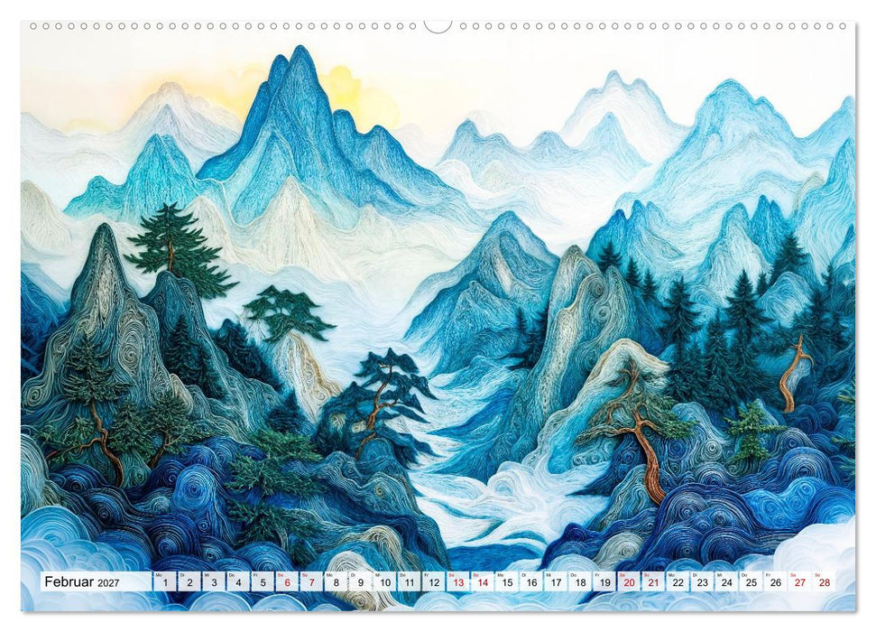 Quilling Landschaften - Papierkunst zwischen Himmel und Erde (CALVENDO Wandkalender 2027)