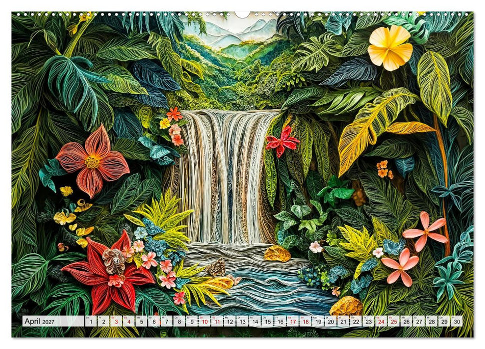 Quilling Landschaften - Papierkunst zwischen Himmel und Erde (CALVENDO Wandkalender 2027)