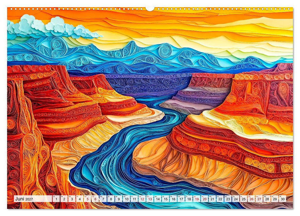 Quilling Landschaften - Papierkunst zwischen Himmel und Erde (CALVENDO Wandkalender 2027)