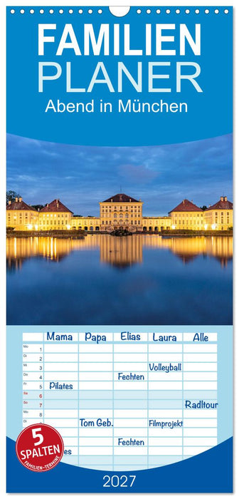 Abend in München (CALVENDO Familienplaner 2027)